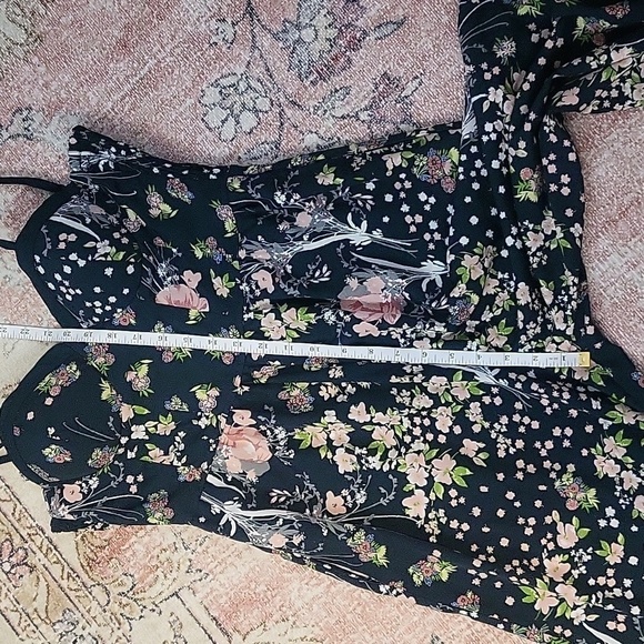 Band of Gypsies Smocked Back Corset Bra Top Floral Jumper with Pockets Size S - Picture 7 of 14